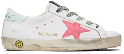 Golden Goose Kids White & Pink Superstar Classic Sneakers In 10977 White/lobster