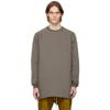 RICK OWENS TAUPE BASEBALL SWEATSHIRT