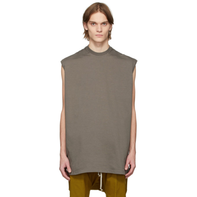 Rick Owens Grey Tarp Tank Top In 34 Dust