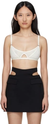 DION LEE WHITE SHADOW MESH BRA