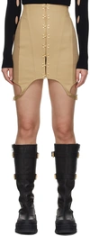 Dion Lee Beige Corset Garter Skirt In Sahara