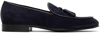 Gianvito Rossi Navy Julio Loafers In Denim+denim