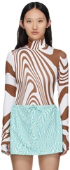 Fensi Ssense Exclusive White & Brown Oraculo Bodysuit In Brown/white