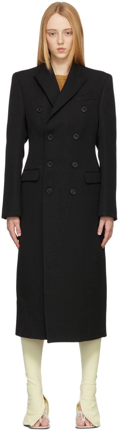 Wardrobe.nyc Double-breasted Wool-twill Coat In Black