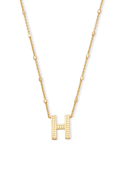 Kendra Scott Letter H Pendant Necklace In Gold Metal-h