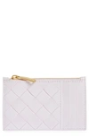 Bottega Veneta Intrecciato Napa Zip Card Case In Bliss Washed Gold