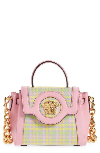 Versace La Medusa Small Handbag In Pineapple Multi Baby Pink