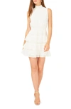 1.state Sleeveless Smocked Neck Dress With Ruffle Tiered Skirt In Soft Ecru