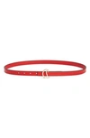 CHRISTIAN LOUBOUTIN CL LOGO LEATHER SKINNY BELT