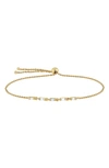 Zoë Chicco Baguette Diamond Slider Necklace In 14k Yg