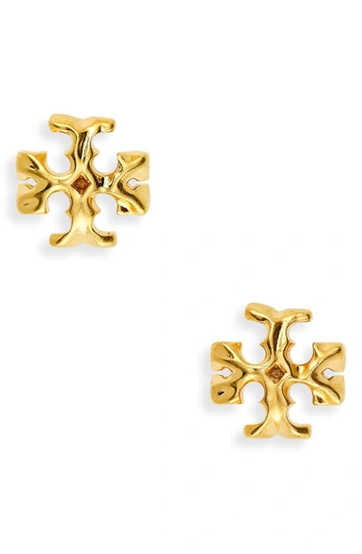 Tory Burch Roxanne Goldtone Logo Stud Earrings In Tory Gold