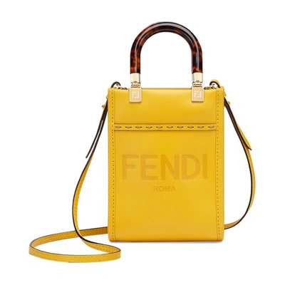 Fendi Mini Sunshine Shopper In Jaune