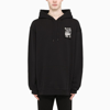 FRED PERRY BLACK HOODIE WITH PATCH