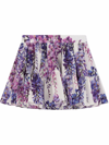Dolce & Gabbana Poplin Midi Skirt With Wisteria Print In Multicolour