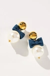 Lele Sadoughi Women's 14k Goldplated Bow & Faux Pearl Drop Earrings In Blue