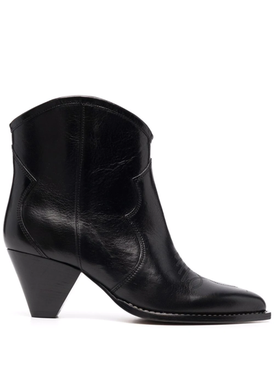 Isabel Marant Cone-heel Ankle Boots In Black