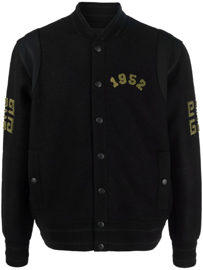 Givenchy Textured Patch-detail Bomber Jacket In Black