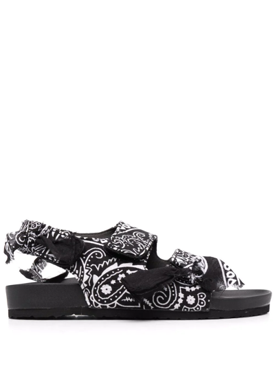 Arizona Love Apache Bandana-print Gauze Sandals In Schwarz