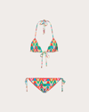Valentino Archive Logo Print Bikini Set In Multicolored