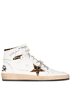 Golden Goose Sky-star Sneakers With Leo Ponyskin Inserts In Bianco