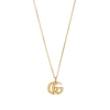 GUCCI GUCCI GG RUNNING YELLOW GOLD SMALL DOUBLE G PENDANT NECKLACE