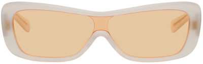 Flatlist Eyewear White Veneda Carter Edition Disco Sunglasses In Milky Oyster/solid O
