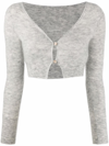 JACQUEMUS ALZOU FINE RIBBED GREY CARDIGAN