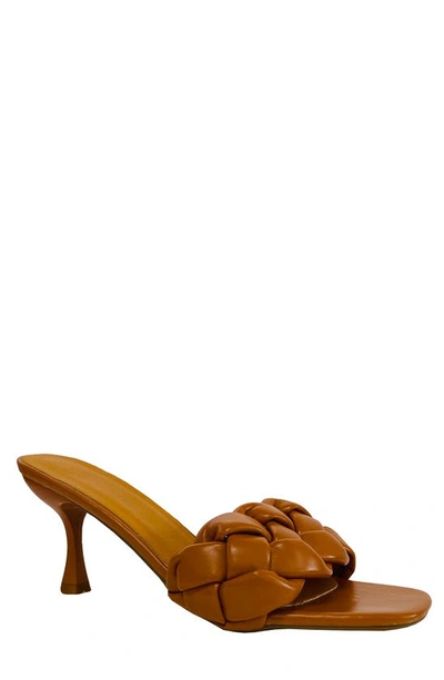 Mique Loretta Woven Mule Sandal In Orange