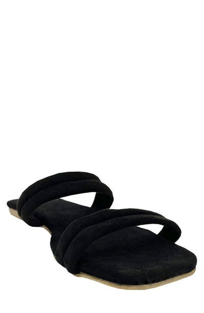 Mique Rebecca Strappy Slide Sandal In Black