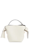 Acne Studios Mini Musubi Leather Top Handle Bag In White