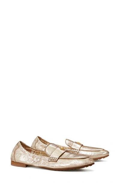 Tory Burch Metallic Medallion Ballet Loafers In Spark Gold