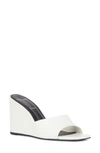Black Suede Studio Paola Wedge Sandal In White Leather