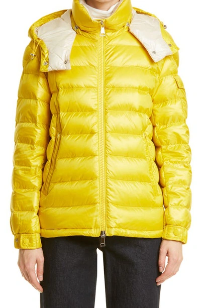 Moncler Dalles Water Resistant Down Puffer Jacket In Yellow