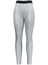 PACO RABANNE PACO RABANNE SILVER LEGGINGS WITH LOGOED BANDS