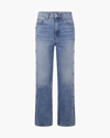 Re/done High-rise Stovepipe Jeans With Raw-edge Hem In 60s Studded Indigo