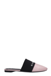 Givenchy 4g Flat Mules In Blush Pink And Black Box Leather In Rose-pink