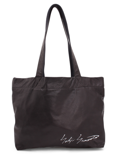 Yohji Yamamoto Discord By  Leather Shopping Bag In Black