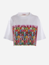 VALENTINO VALENTINO SHORT COTTON T-SHIRT WITH OPTICAL V PRINT