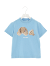 Palm Angels Kids' Bear T-shirt In Blue