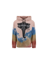 Mauna Kea Tie-dye Print Long-sleeved Hoodie In Pink/ice/sand