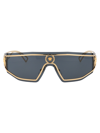 Versace V-powerful Shield Sunglasses In 100287 Gold