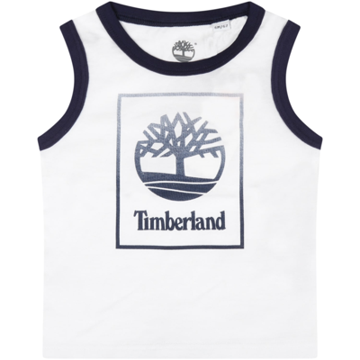 Timberland Babies' White Tank Top For Boy With Logo