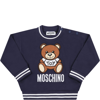 MOSCHINO BLUE SWEATSHIRT FOR BABY KIDS WITH TEDDY BEAR