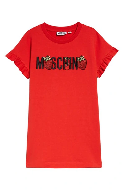 Moschino Kids' Fruit Logo T-shirt Dress In Red