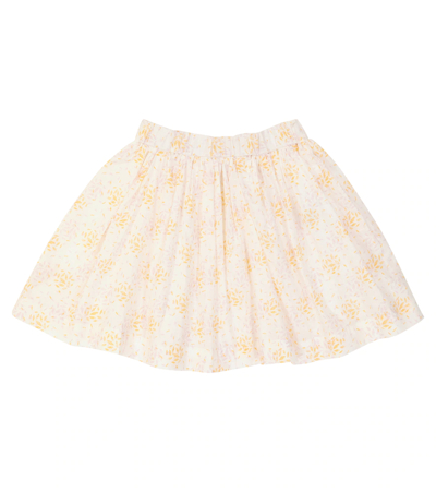 Bonpoint Kids' Suzon Cotton Floral Skirt In White