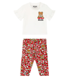 MOSCHINO BABY SET OF COTTON-BLEND T-SHIRT AND LEGGINGS