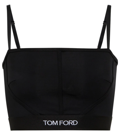 Tom Ford Underwear Top Square Neckline Adjustable Straps In Black