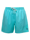 Polo Ralph Lauren Light Blue Swim Shorts With Logo In Blu