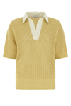Agnona Mustard Cotton And Cashmere Polo Shirt  Yellow  Donna Xs