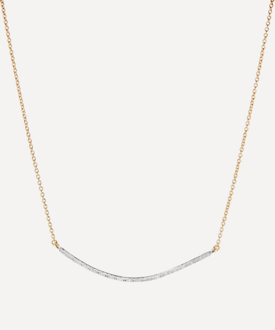 Monica Vinader Riva Wave 18ct Recycled Yellow Gold-plated Vermeil Sterling Silver And 0.05ct Diamond Necklace
